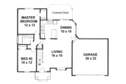 Craftsman Style House Plan - 2 Beds 1 Baths 932 Sq/Ft Plan #58-185 