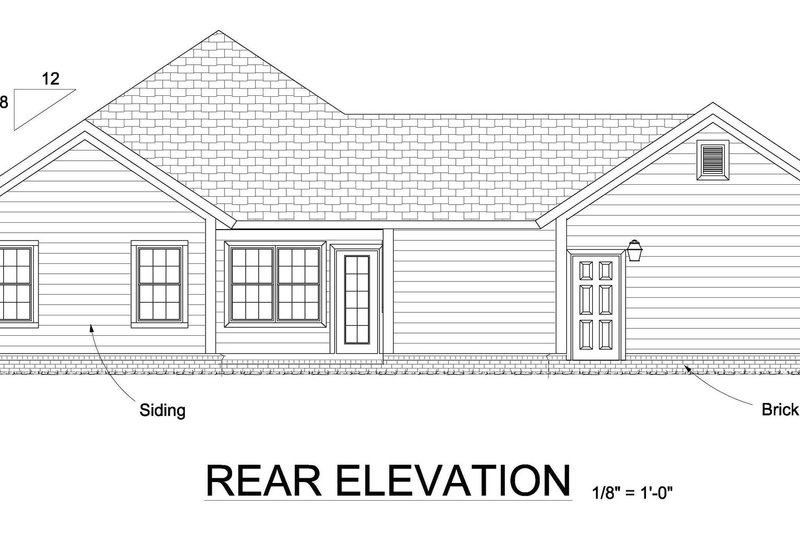 House Blueprint - Exterior - Rear Elevation for Traditional House Plan #513-2070 - 4 bed, 2 bath