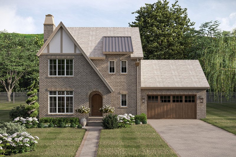 Architectural House Design - Exterior - Front Elevation 3 for Tudor House Plan #455-763 - 3 bed, 2.5 bath