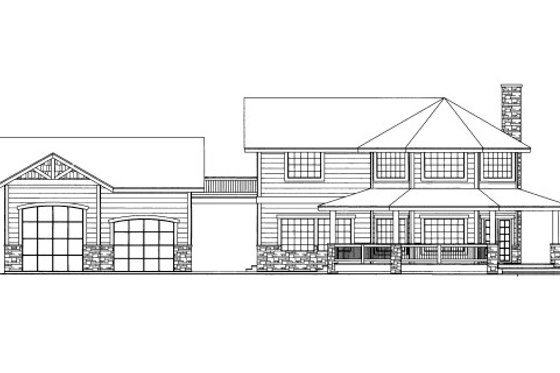 Exterior - Front Elevation 3 for Cabin House Plan #117-793 - 2 bed, 2 bath