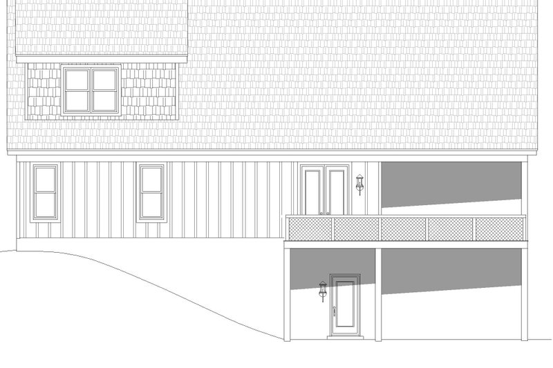 Architectural House Design - Exterior - Rear Elevation for Country House Plan #932-771 - 3 bed, 2.5 bath