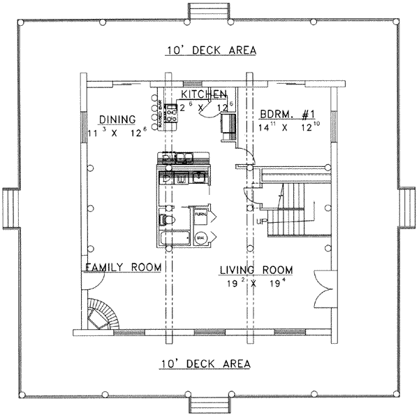Home Plan - Log Floor Plan - Main Floor Plan #117-417