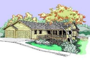Ranch Exterior - Front Elevation Plan #60-487