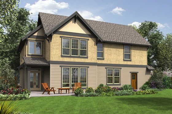 Exterior - Rear Elevation for Craftsman House Plan #48-696 - 3 bed, 2.5 bath
