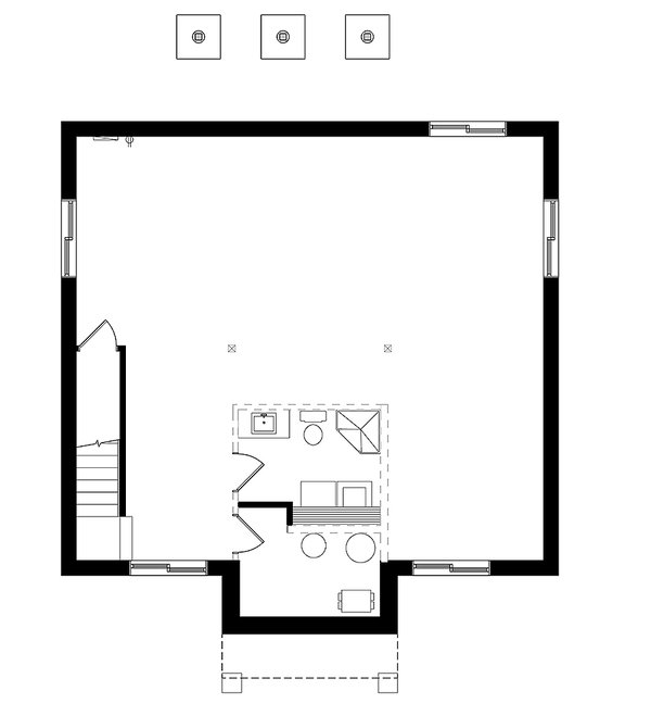 House Blueprint - Bungalow Floor Plan - Lower Floor Plan #23-2803