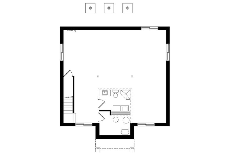 Dream House Plan - Floor Plan - Lower Floor for Bungalow House Plan #23-2803 - 2 bed, 1 bath