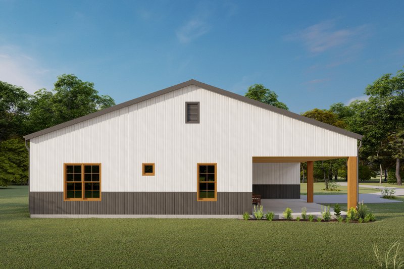 Architectural House Design - Exterior - Rear Elevation for Barndominium House Plan #1092-61 - 3 bed, 2 bath
