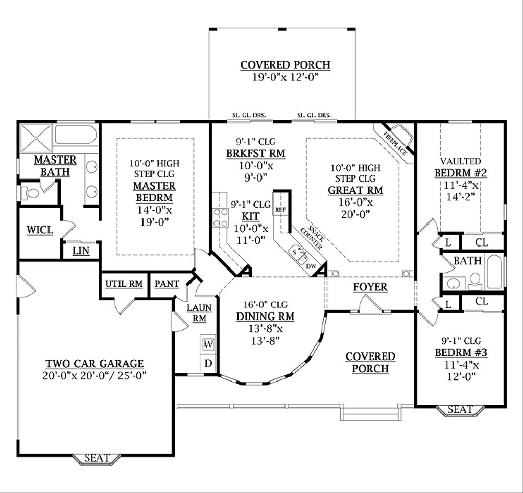 Country Style House Plan 3 Beds 2 Baths 1800 Sq/Ft Plan