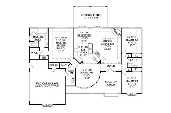 Floor Plan - Main Floor for Country House Plan #456-1 - 3 bed, 2 bath