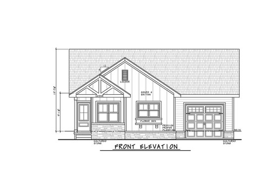 Exterior - Front Elevation 3 for Cottage House Plan #20-2636 - 3 bed, 2 bath
