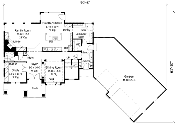 Craftsman Floor Plan - Main Floor Plan #51-226