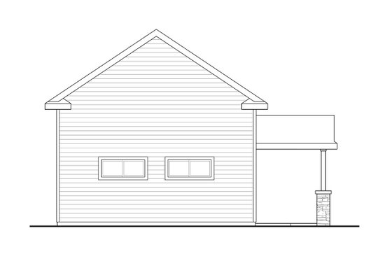 Exterior - Rear Elevation for Craftsman House Plan #124-1340, 0 bath