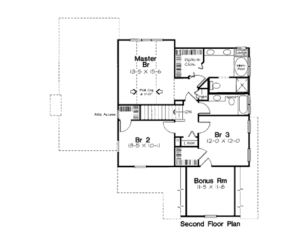 Country Floor Plan - Upper Floor Plan #312-610