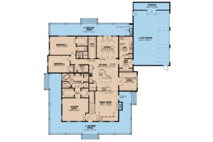 Floor Plan - Main Floor for Farmhouse House Plan #923-108 - 4 bed, 4 bath