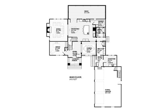 Floor Plan - Main Floor for Traditional House Plan #901-117 - 4 bed, 2.5 bath