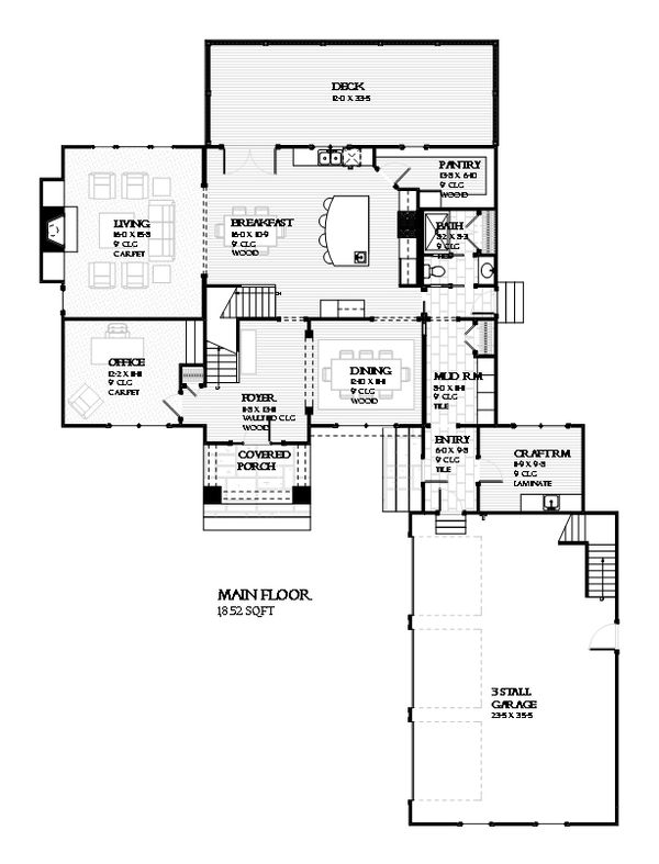 Traditional Floor Plan - Main Floor Plan #901-117