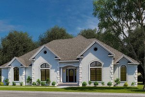 European Exterior - Front Elevation Plan #17-2308