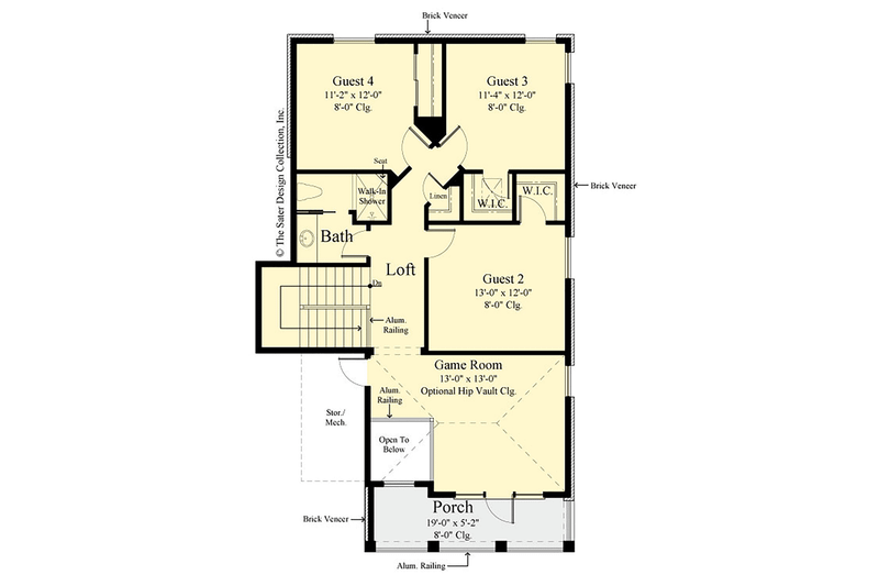 House Blueprint - Floor Plan - Upper Floor for Traditional House Plan #930-498 - 4 bed, 3 bath
