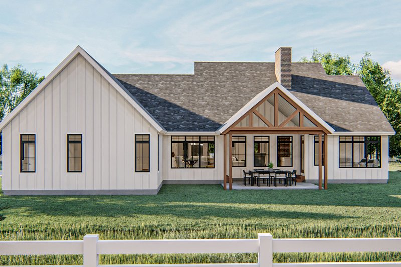 House Blueprint - Exterior - Rear Elevation for Farmhouse House Plan #455-312 - 3 bed, 2 bath
