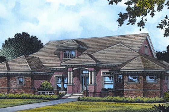 Exterior - Front Elevation for Traditional House Plan #417-358 - 4 bed, 4 bath