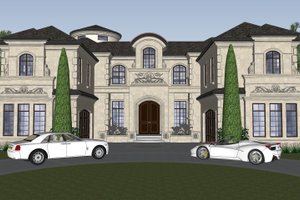 Exterior - Front Elevation 3 for Mediterranean House Plan #548-19 - 4 bed, 6.5 bath