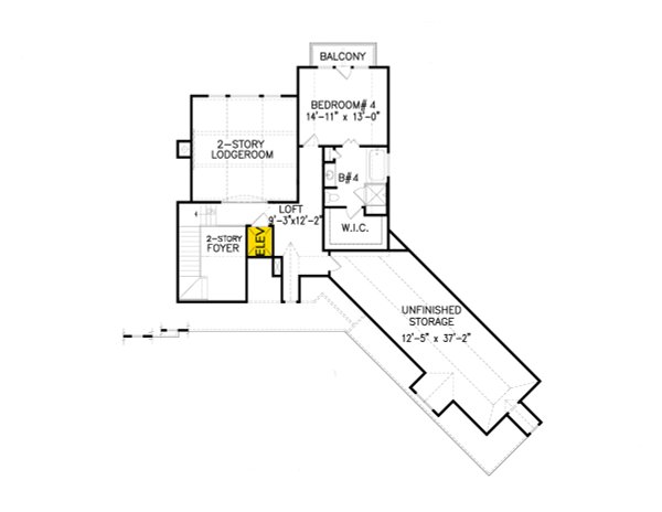 Ranch Floor Plan - Upper Floor Plan #54-481