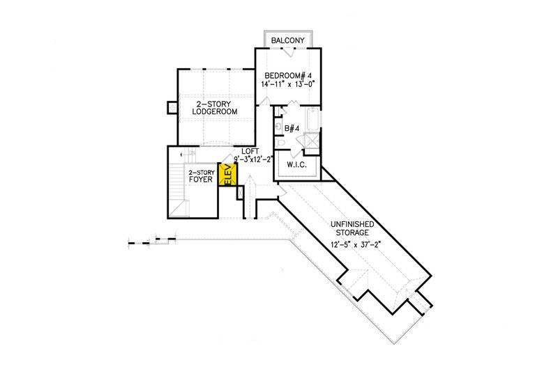 House Plan Design - Floor Plan - Upper Floor for Ranch House Plan #54-481 - 4 bed, 3.5 bath