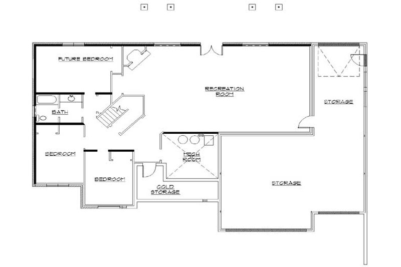 Home Plan - Floor Plan - Lower Floor for European House Plan #5-265 - 6 bed, 3.5 bath