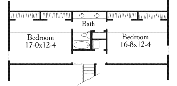 House Blueprint - Traditional Floor Plan - Upper Floor Plan #406-156