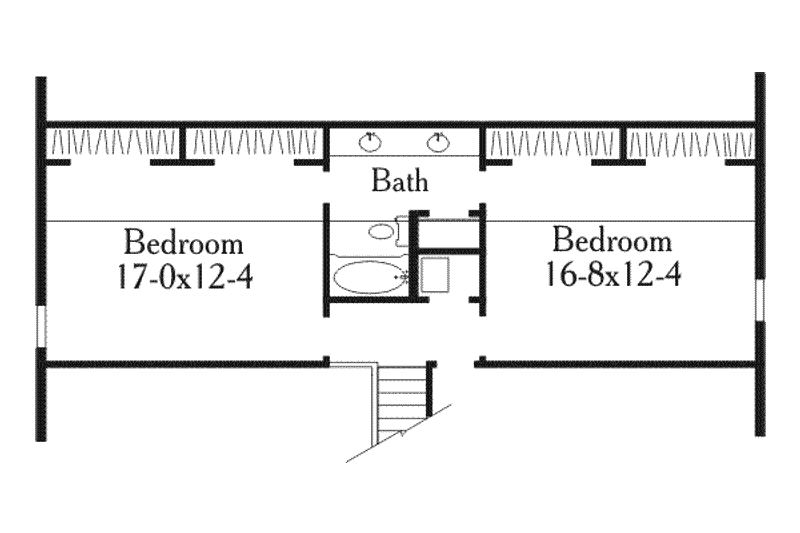 House Blueprint - Floor Plan - Upper Floor for Traditional House Plan #406-156 - 4 bed, 3 bath