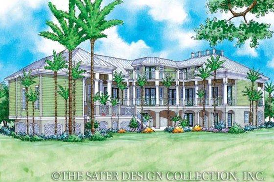 Exterior - Rear Elevation for Country House Plan #930-89 - 5 bed, 5 bath