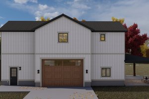 Exterior - Rear Elevation 1 for Farmhouse House Plan #1060-118 - 2 bed, 2.5 bath