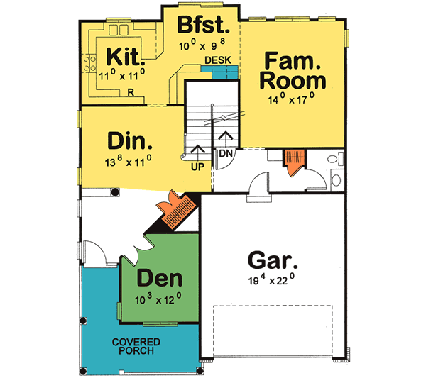 Dream House Plan - Traditional Floor Plan - Main Floor Plan #20-1740