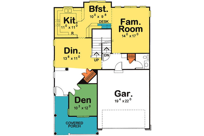 Dream House Plan - Floor Plan - Main Floor for Traditional House Plan #20-1740 - 3 bed, 3 bath