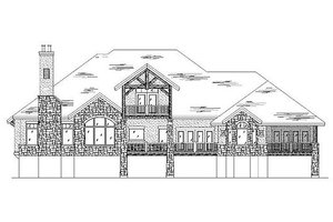 Exterior - Rear Elevation for European House Plan #5-401 - 4 bed, 3.5 bath