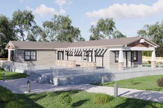 Exterior - Front Elevation 3 for Craftsman House Plan #1106-104 - 3 bed, 2 bath