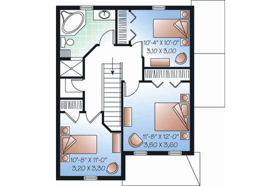 Floor Plan - Upper Floor for Country House Plan #23-2180 - 4 bed, 2.5 bath