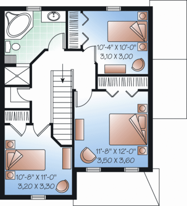 Home Plan - Country Floor Plan - Upper Floor Plan #23-2180