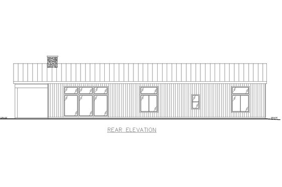 Exterior - Rear Elevation for Contemporary House Plan #117-1002 - 2 bed, 2 bath