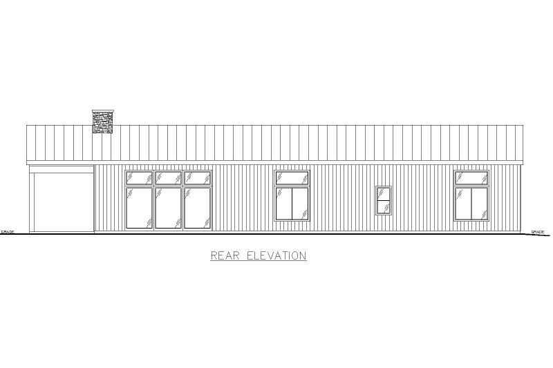 Dream House Plan - Exterior - Rear Elevation for Contemporary House Plan #117-1002 - 2 bed, 2 bath