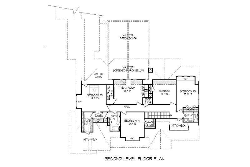 Home Plan - Floor Plan - Upper Floor for Traditional House Plan #932-212 - 5 bed, 4.5 bath