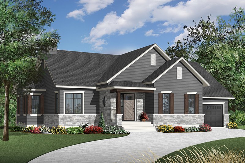 Home Plan - Exterior - Front Elevation 3 for Country House Plan #23-2570 - 2 bed, 1 bath