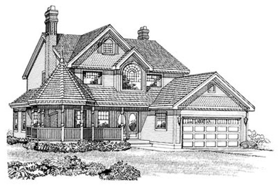 Exterior - Front Elevation for Victorian House Plan #47-279 - 4 bed, 2.5 bath