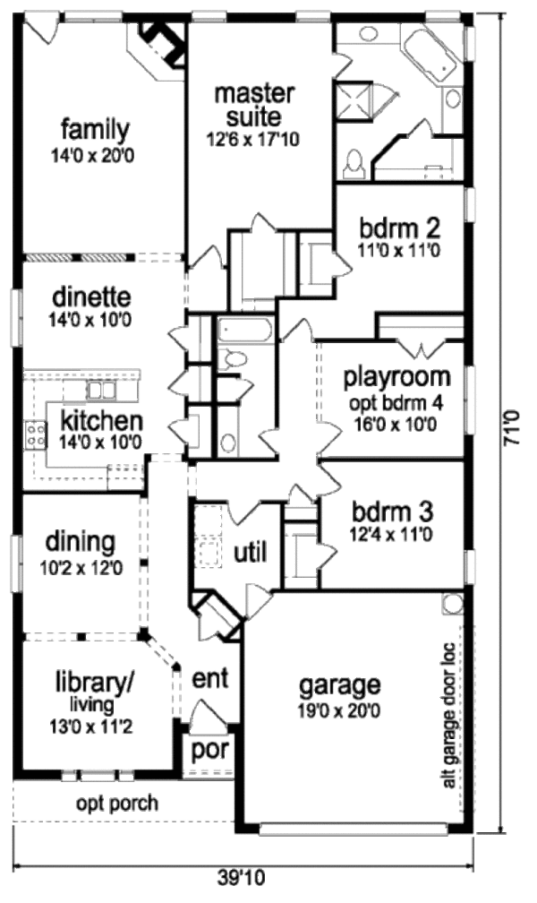 Home Plan - Traditional Floor Plan - Main Floor Plan #84-367