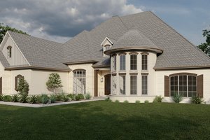 Exterior - Front Elevation 3 for European House Plan #923-298 - 6 bed, 7.5 bath