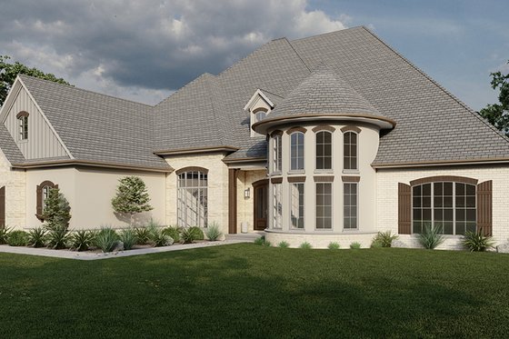Exterior - Front Elevation 3 for European House Plan #923-298 - 6 bed, 7.5 bath