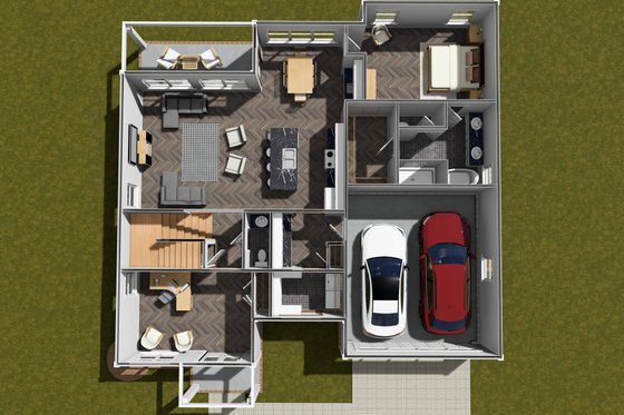 Floor Plan - Main Floor 1 for Farmhouse House Plan #513-2311 - 3 bed, 2.5 bath