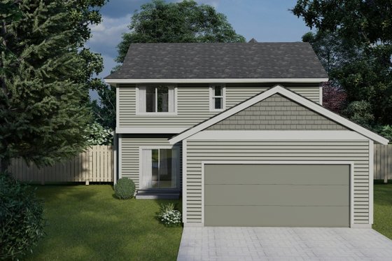 Exterior - Rear Elevation for Craftsman House Plan #53-730 - 3 bed, 2.5 bath