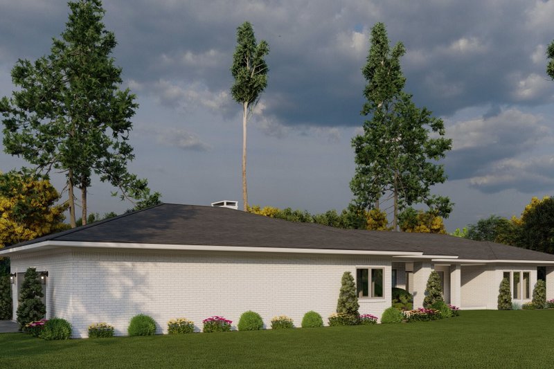Home Plan - Exterior - Rear Elevation for Prairie House Plan #923-405 - 4 bed, 2.5 bath
