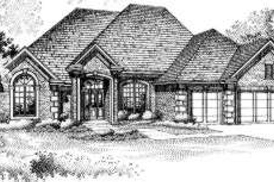 Exterior - Front Elevation for European House Plan #310-133 - 3 bed, 2 bath